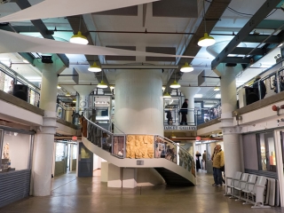A Large White Sculpture In A Building