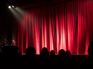 A Stage With Red Lights