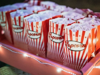 A Red And White Package Of Food