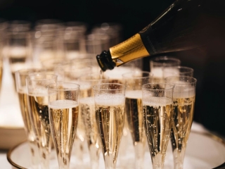Champagne service at an upscale AKA hotel