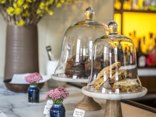 Pastry display at AKA SMyth Tribeca at the Little Park Cafe 