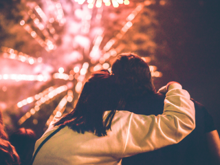 A Man And Woman Kissing